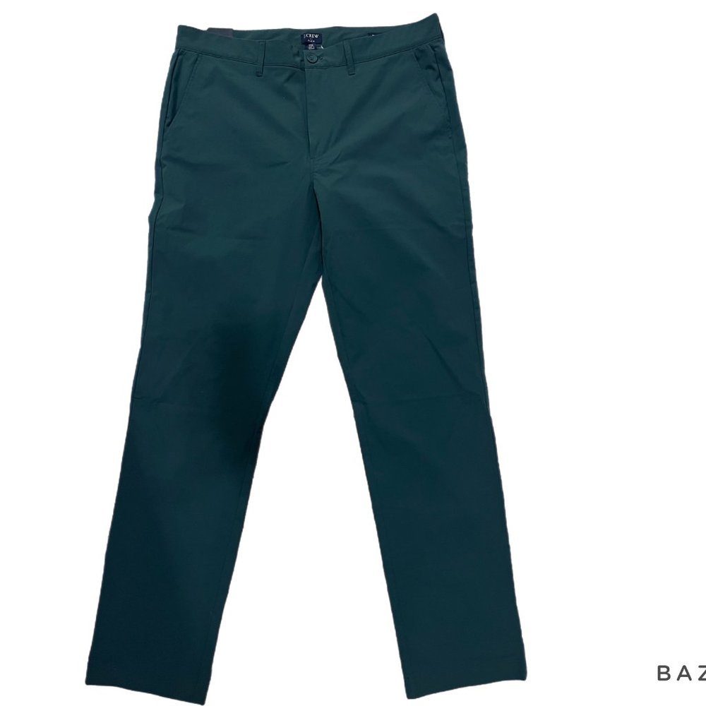 NWT Men's J.Crew Straight Leg FLEX Pants in Hunter Green. 34X34